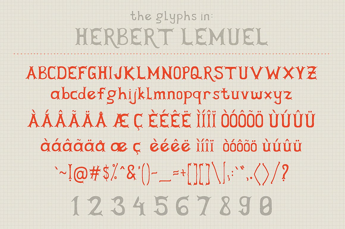 红色高级英文Herbert Lemuel Script #7