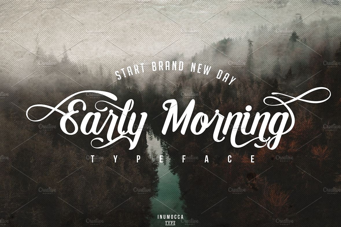 黑色清晨字体Early Morning Typeface #