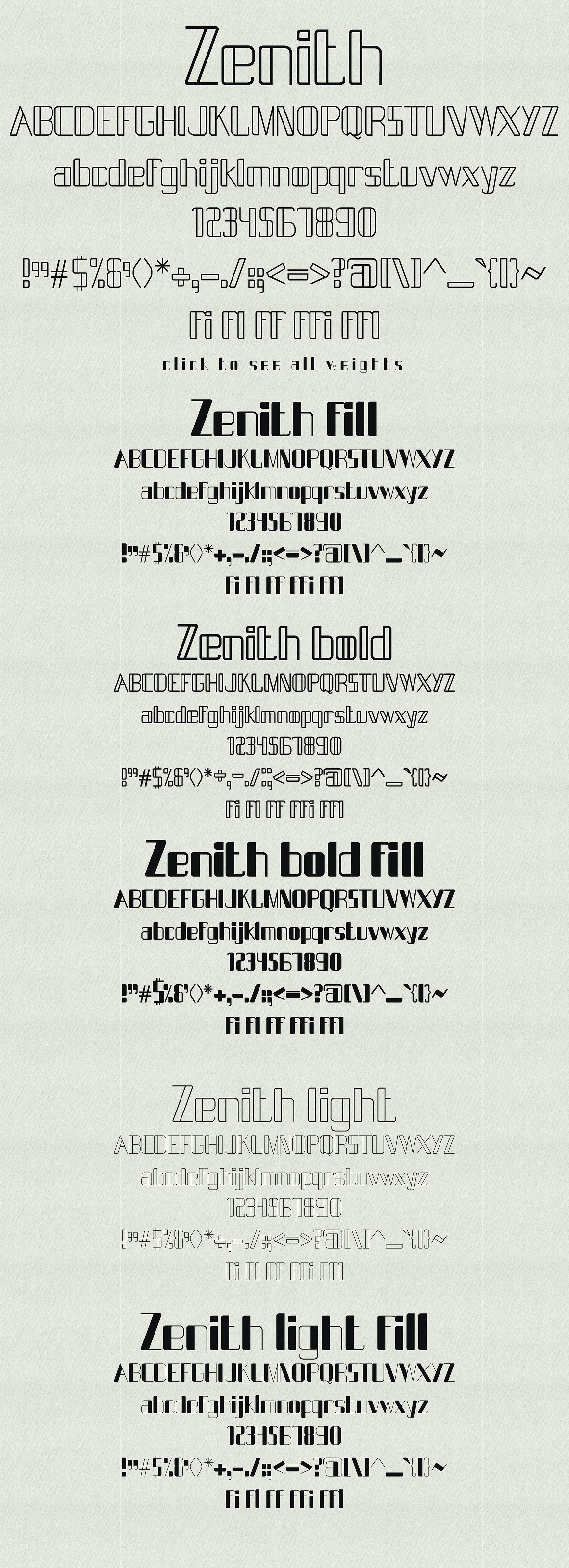 天顶字体Zenith typeface #610572