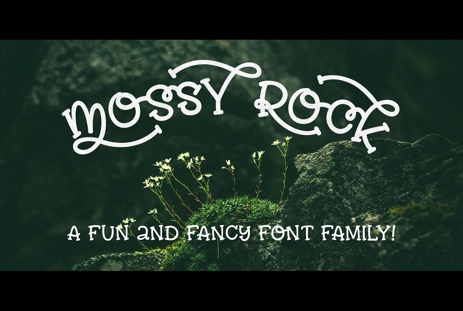 青苔摇滚乐字体Mossy Rock fun font fam