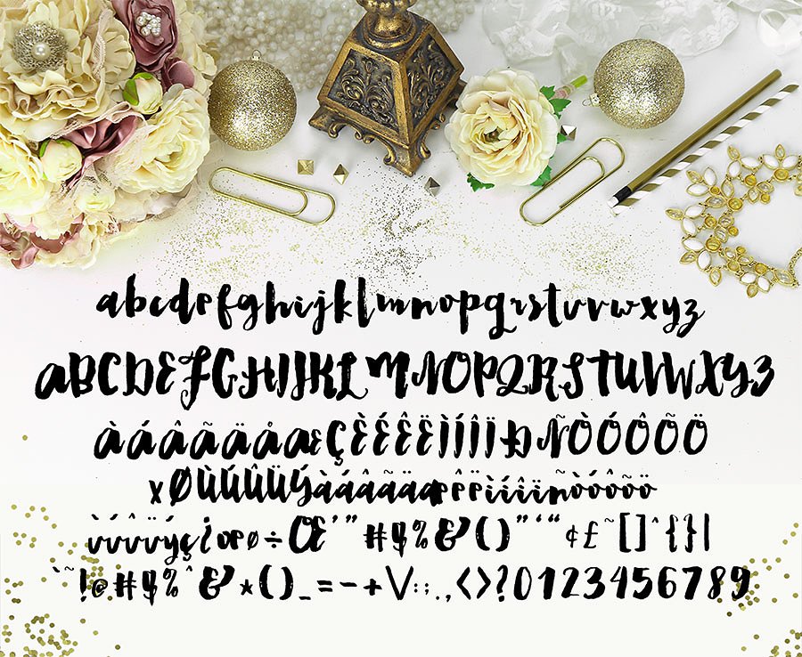 黑色现代毛笔书法Away Font, Modern Brus