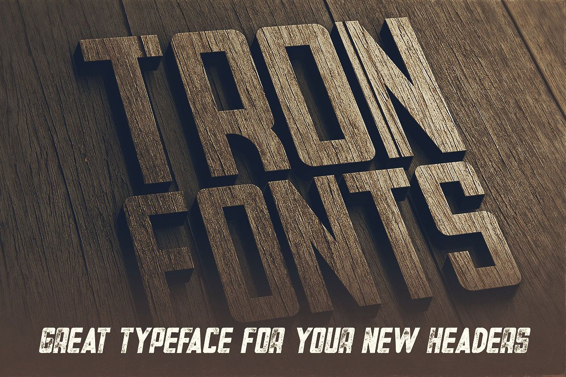 高级风景背景Tron - 6 Display Fonts #