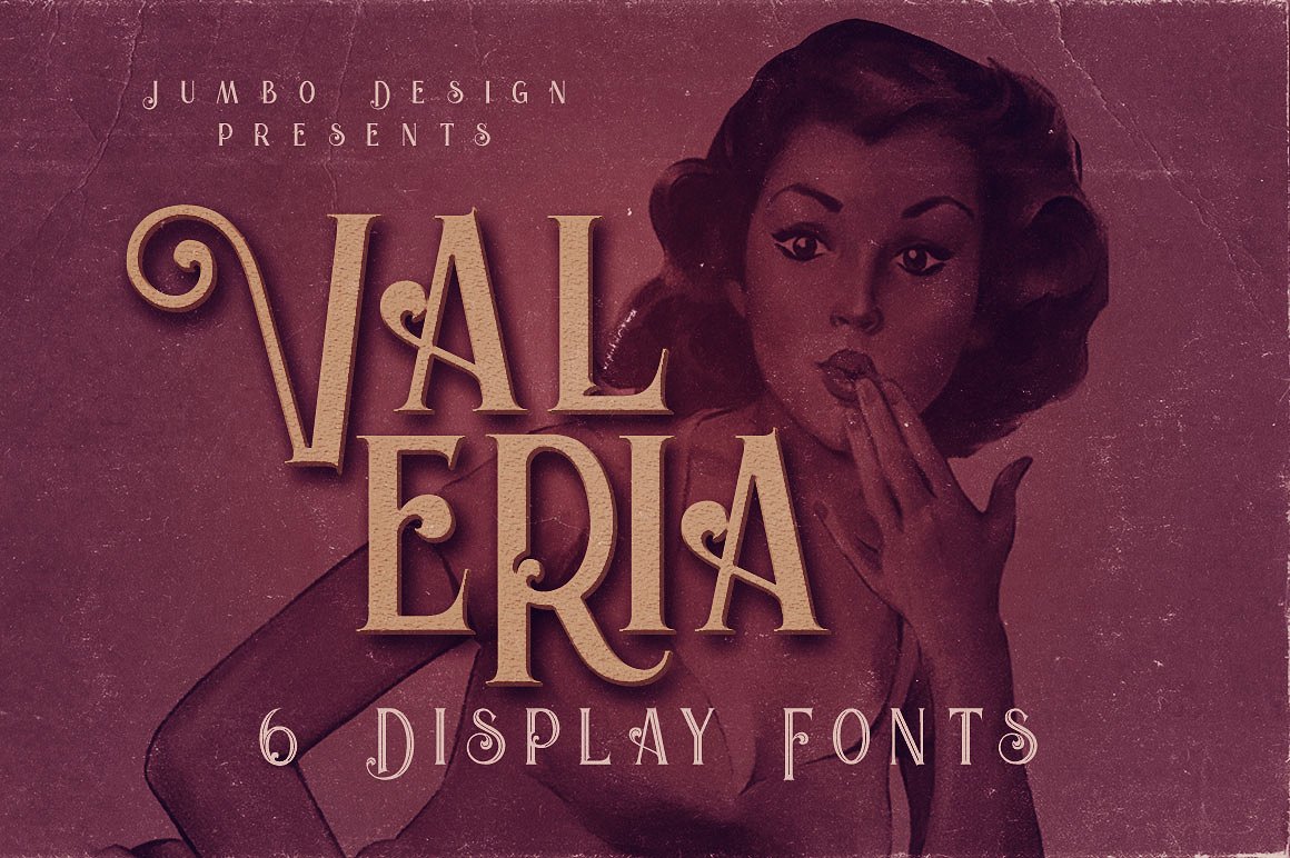高端复古人物封面Valeria - 6 Display Fo