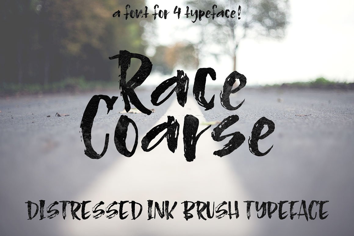 墨水刷字体Race Coarse - an inky bru
