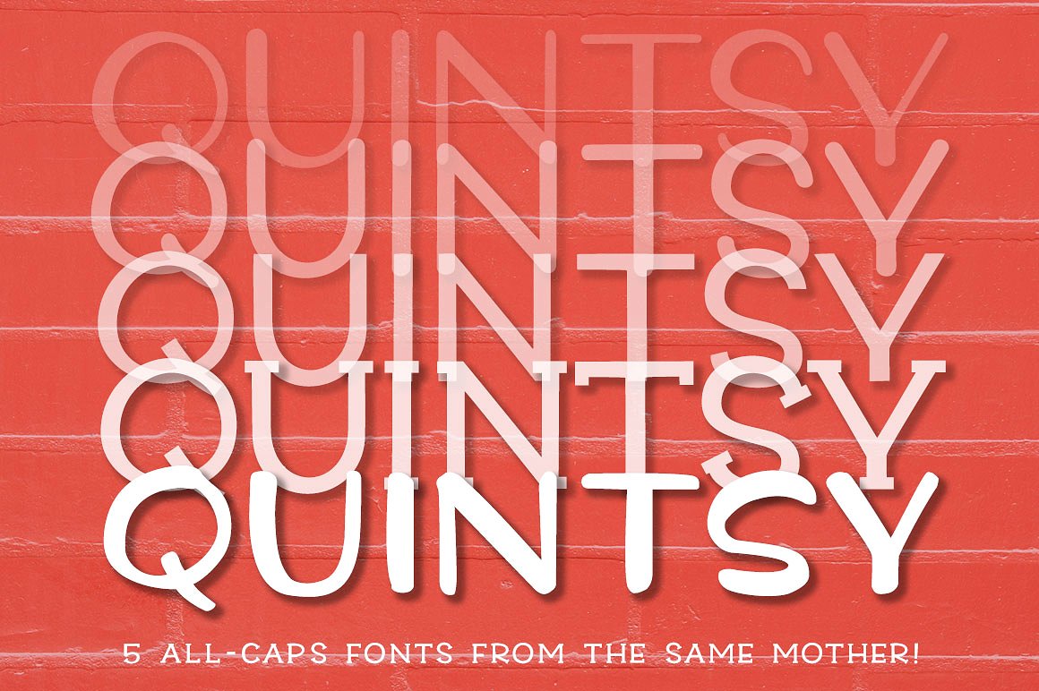 红色高级字体Quintsy - a five-font se
