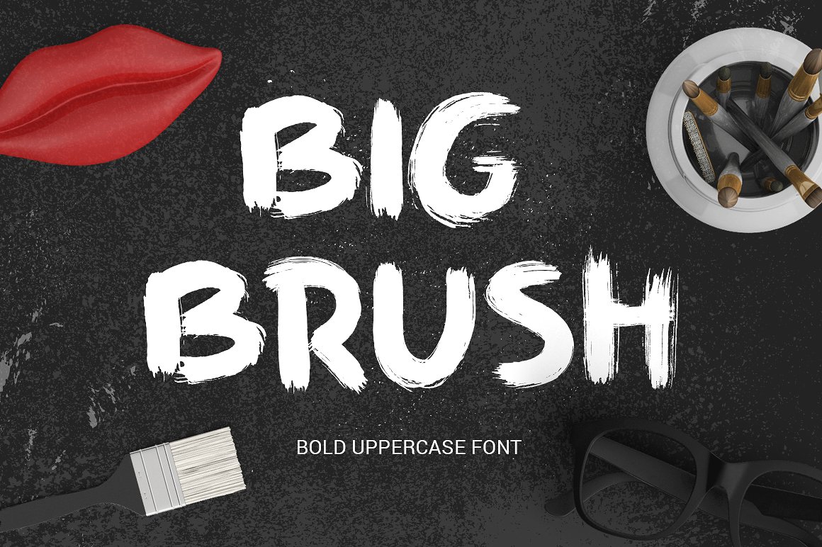 粗体大写字体Big Brush - bold upperca
