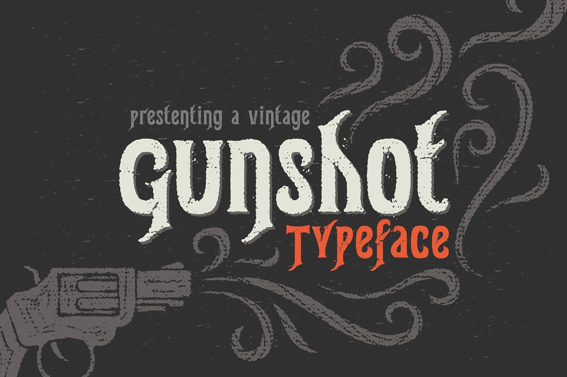 射击复古字体Gunshot vintage font #12