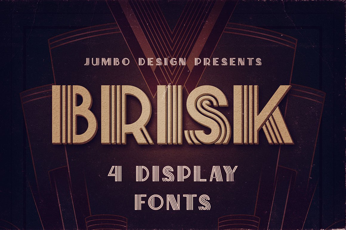 艺术装饰显示字体Brisk - 4 ArtDeco Disp