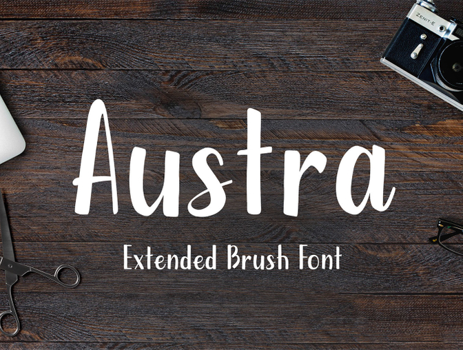 时尚几何画笔徽标品牌标识设计包装标题英文字体Austra E