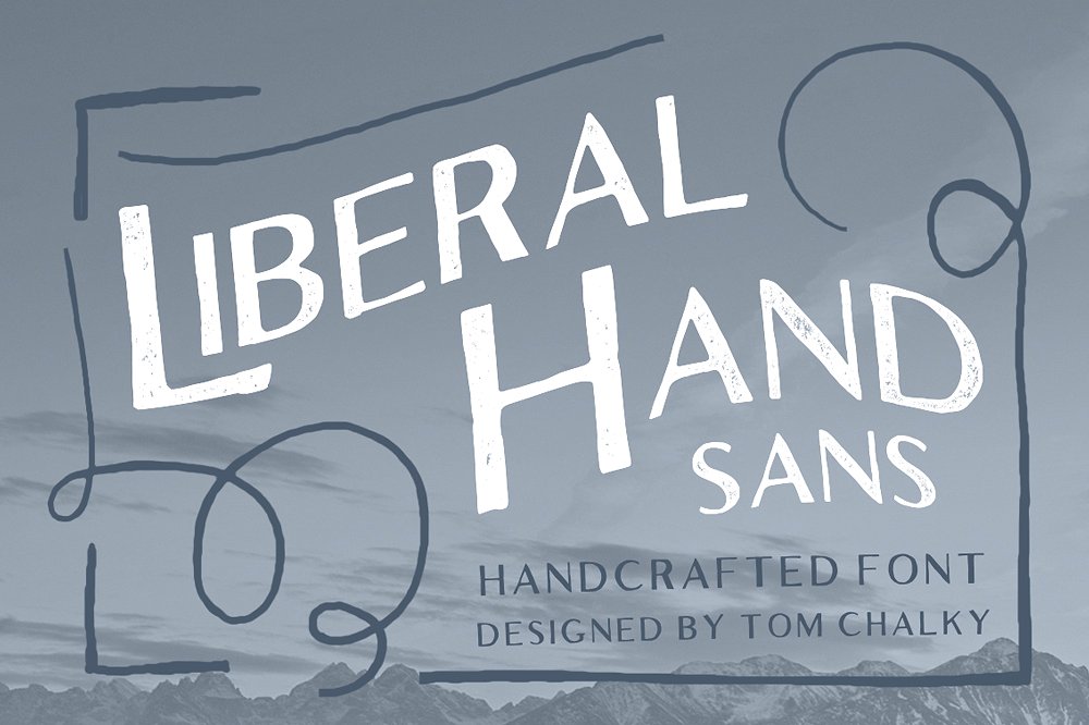 小清新蓝色天空Liberal Hand Sans #1302