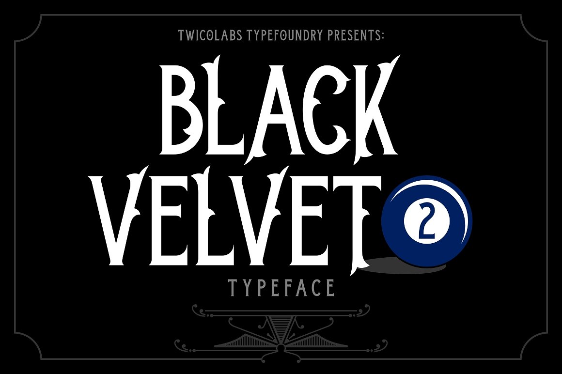 黑色高端英文字母Black Velvet #73980