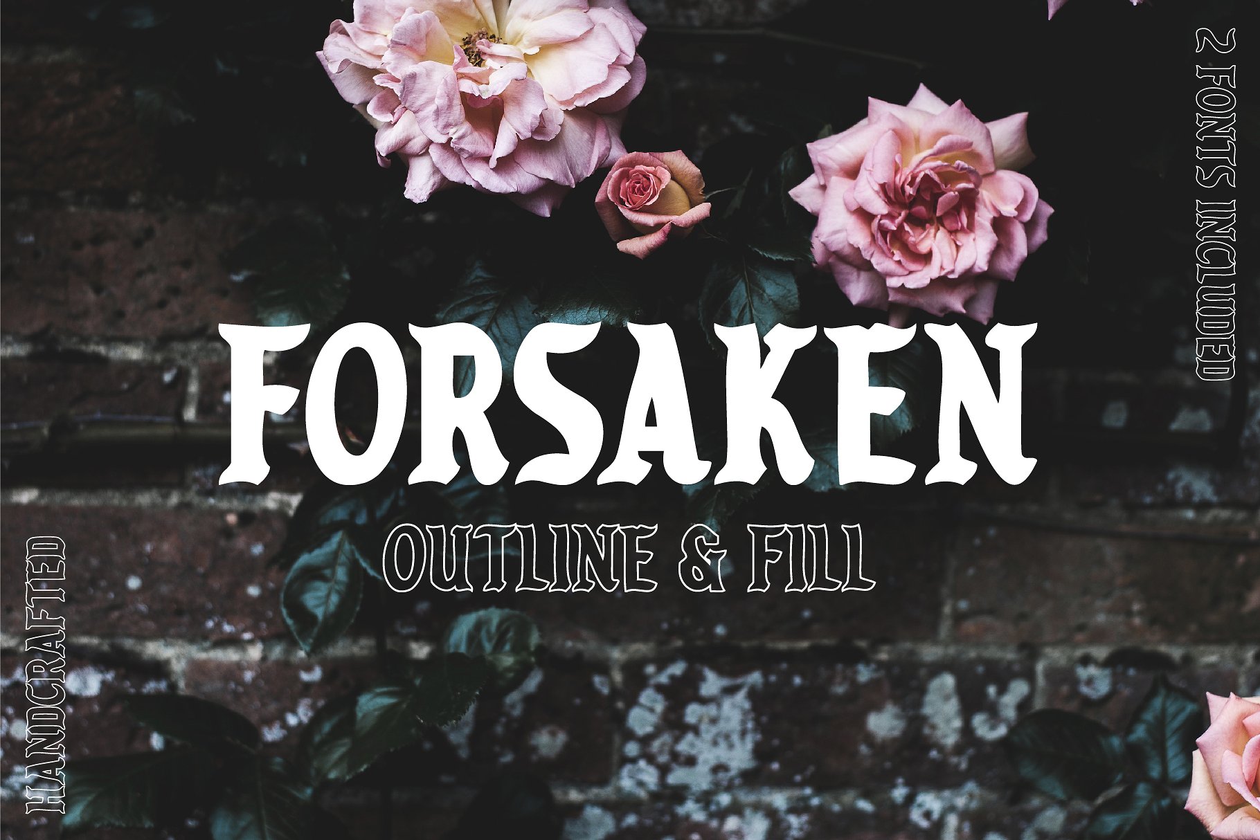 黑色花卉封面Forsaken Font #2732177