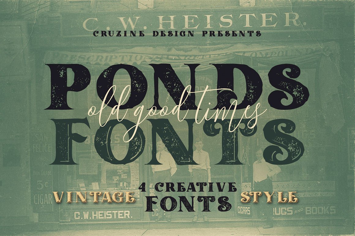 复古老式英文字体Ponds Typeface