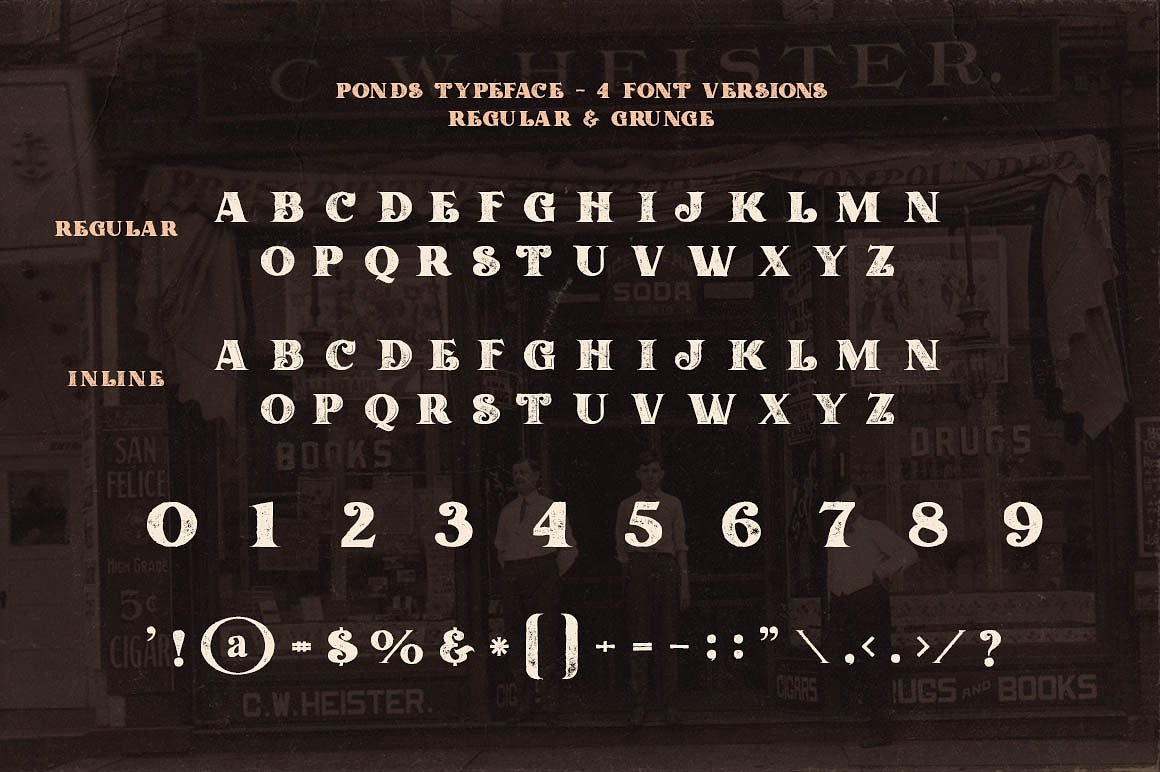 高端古典英文Ponds Typeface #1971916