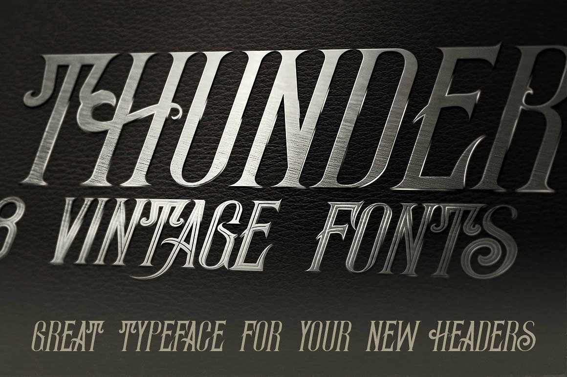 高级复古英文Thunder Typeface #750319
