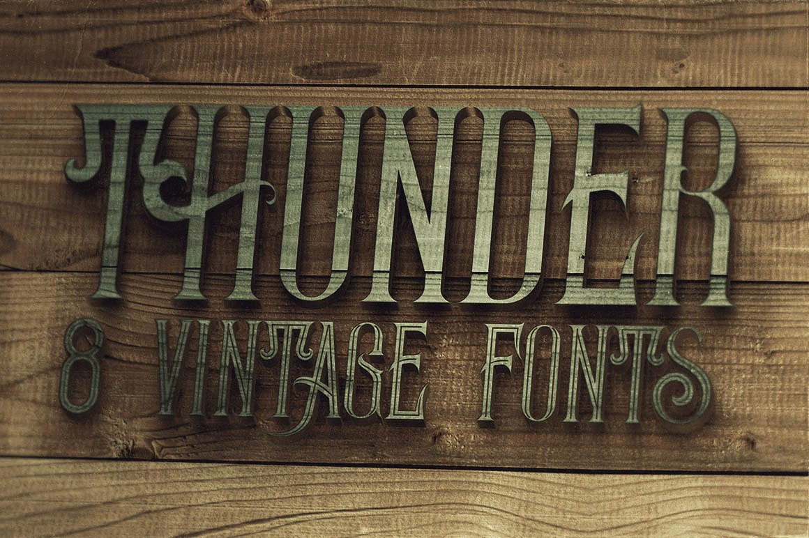 高级复古英文Thunder Typeface #750319