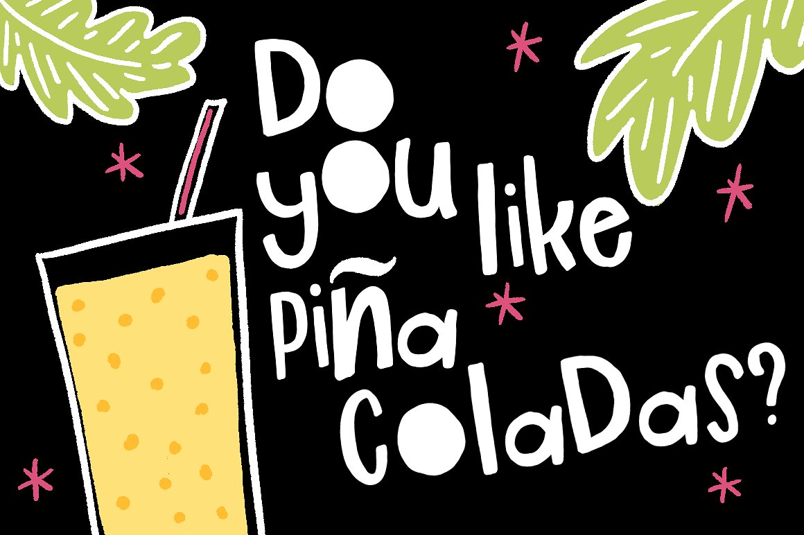 小清新英文封面Pi?a Colada Font #84527