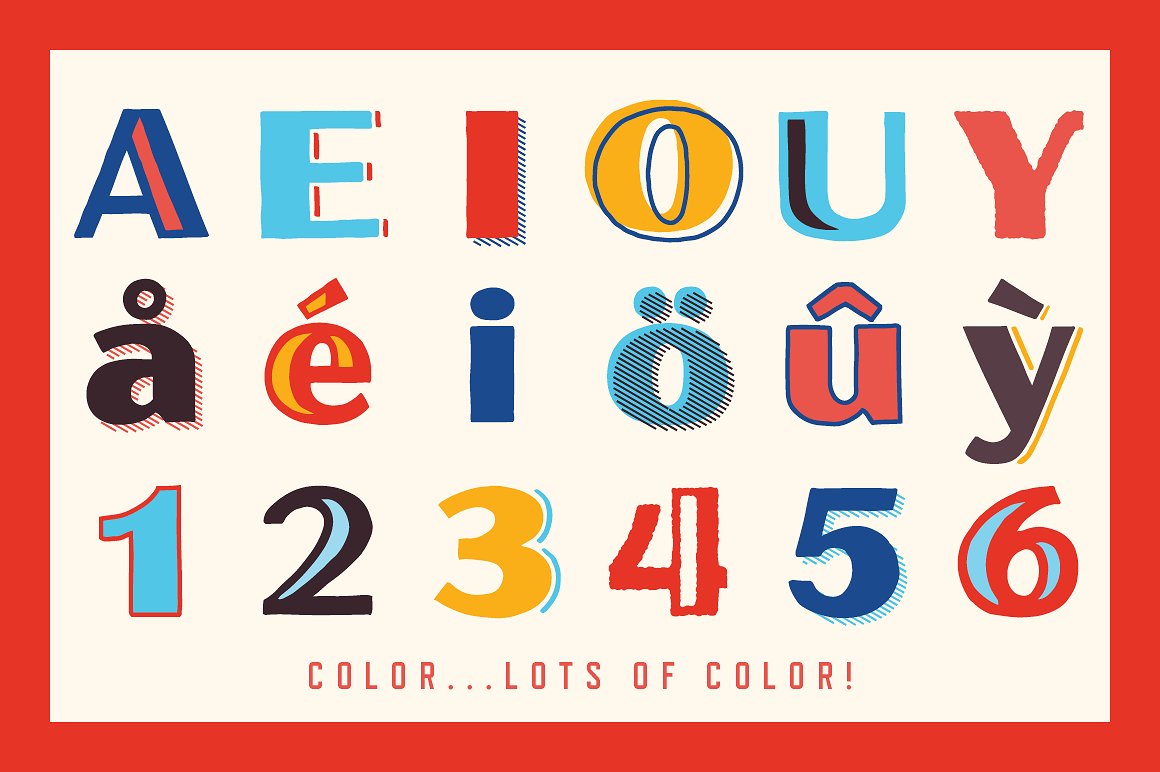 彩色英文背景Oilvare Font Family #107