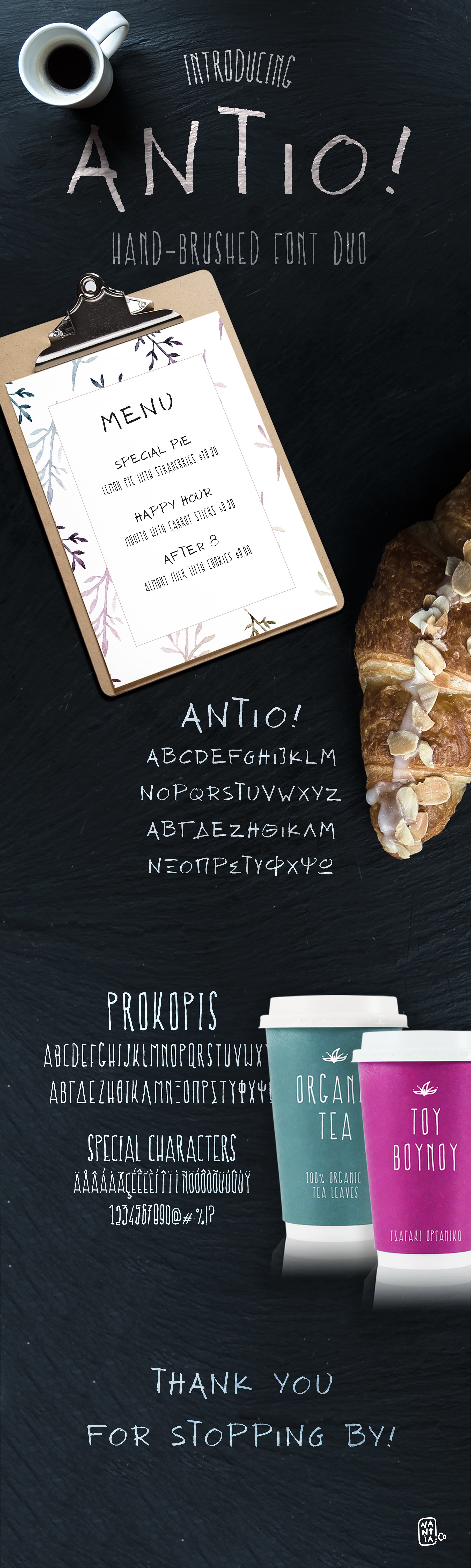 黑色英文封面Font Duo ANTIO-Prokopis