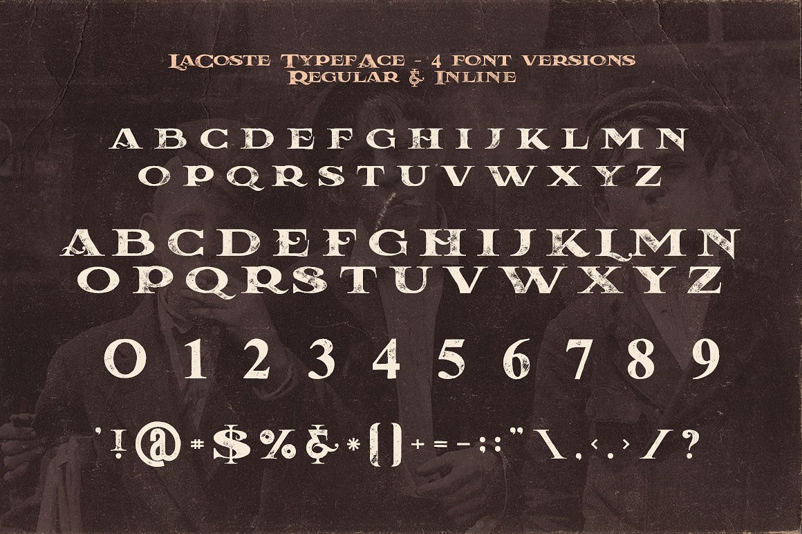 复古人物背景LaCoste Typeface #185743