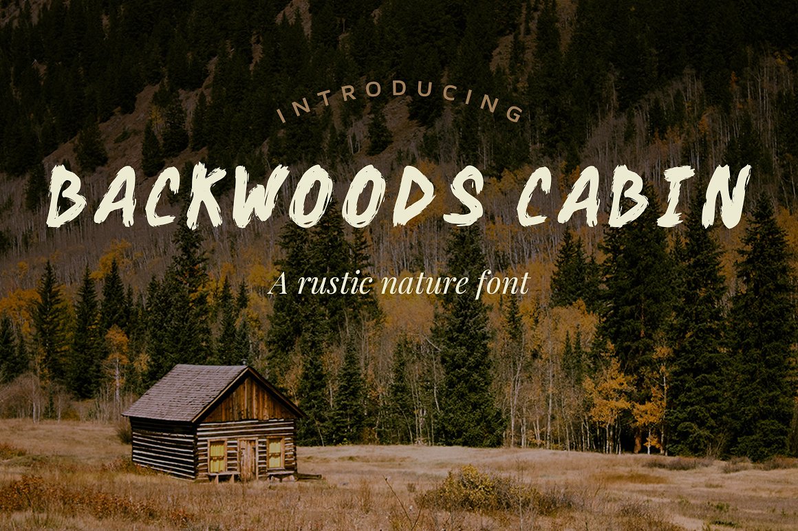 复古风景背景Backwoods Cabin Font #13