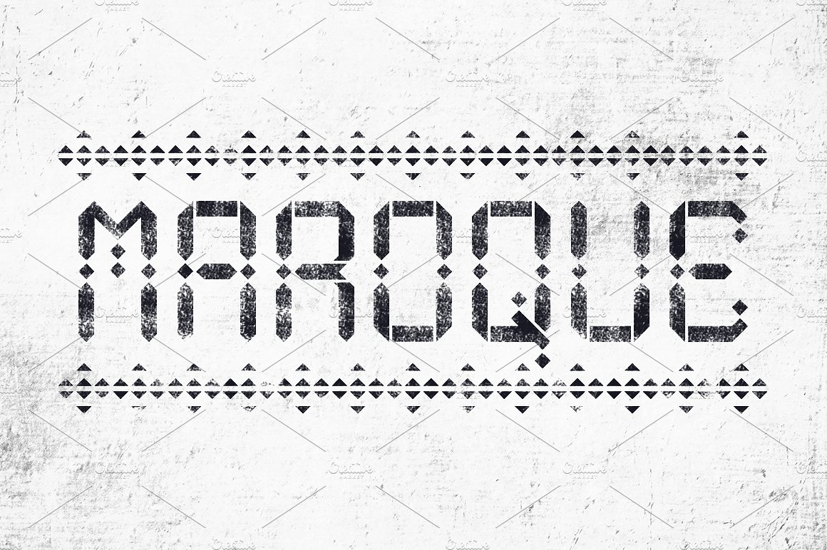 高端字母封面Maroque Stencil Font #72