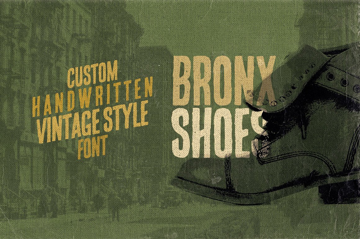 木纹复古背景Bronx Shoes Custom Font
