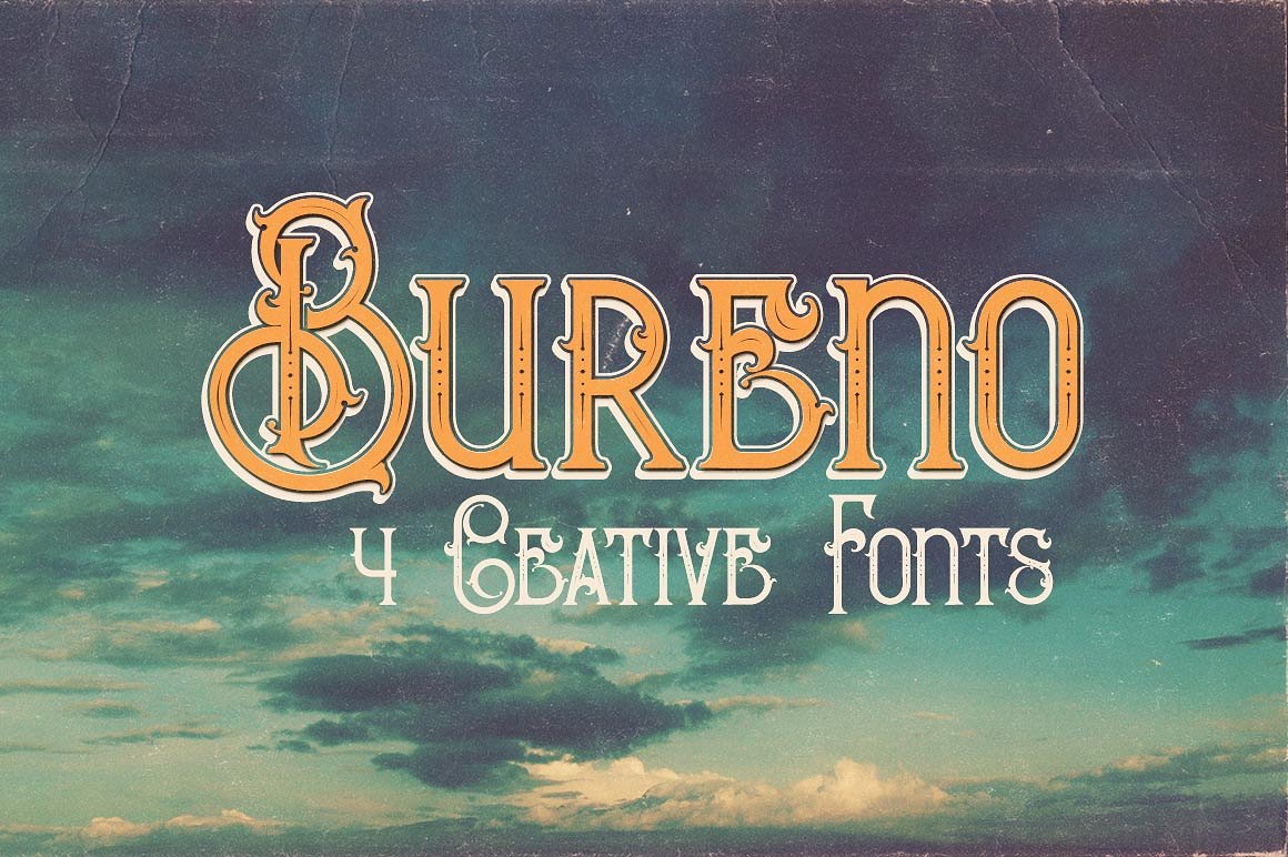 黄色复古背景Bureno - Decorative Font