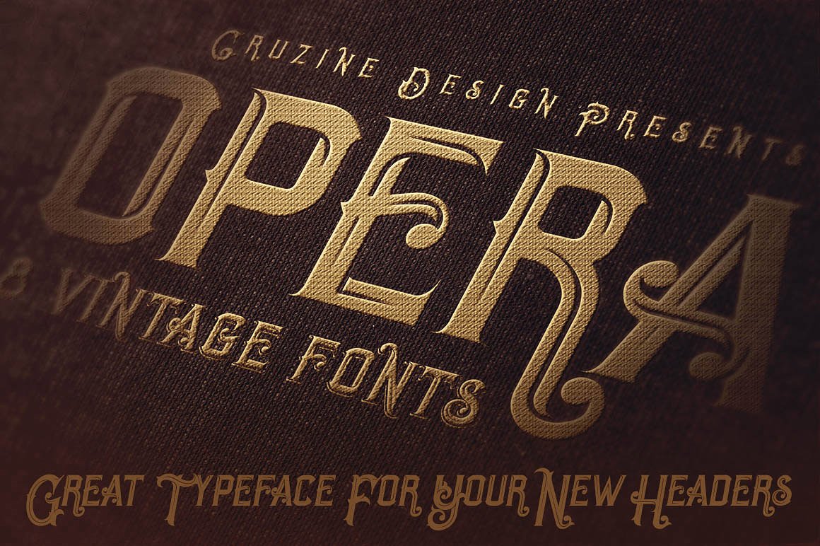 复古背景开放Opera Vintage Typeface #