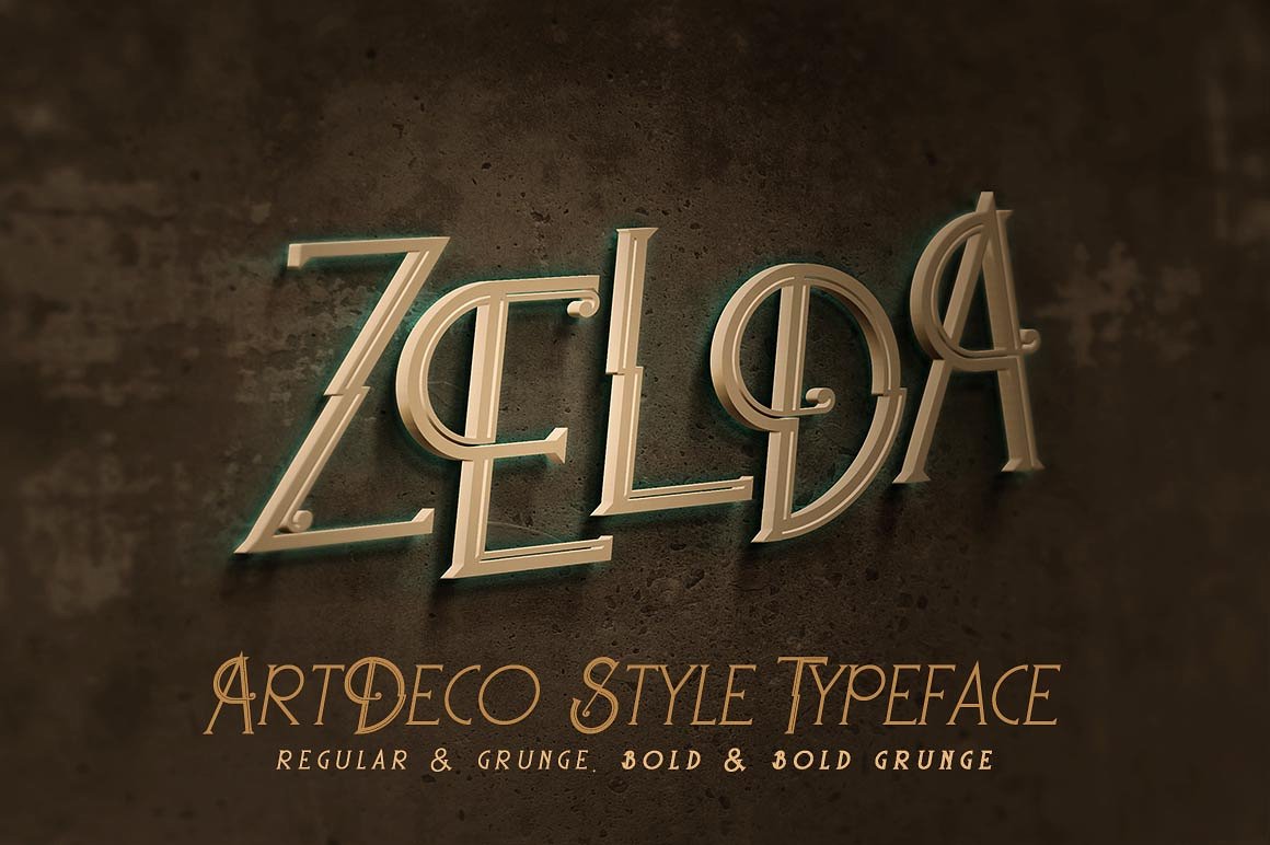 复古高端背景Zelda - ArtDeco Font #52