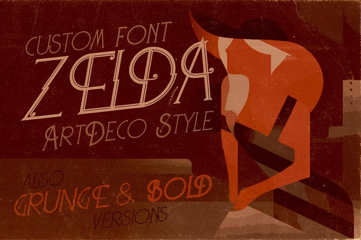 复古高端背景Zelda - ArtDeco Font #52