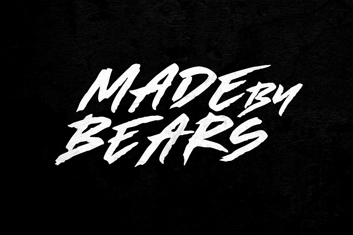 高级黑色英文背景Made by Bears - Font #