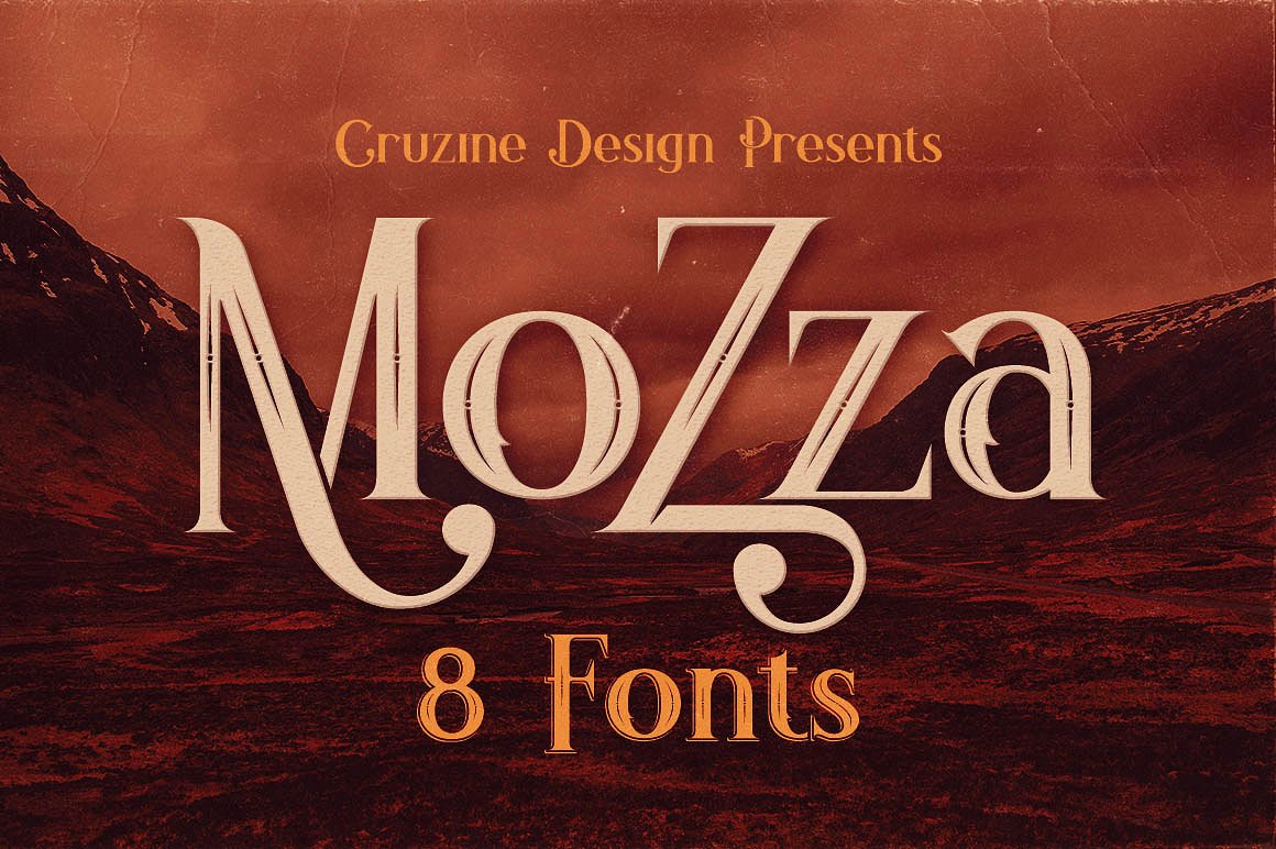 高级复古英文Mozza Typeface #719260