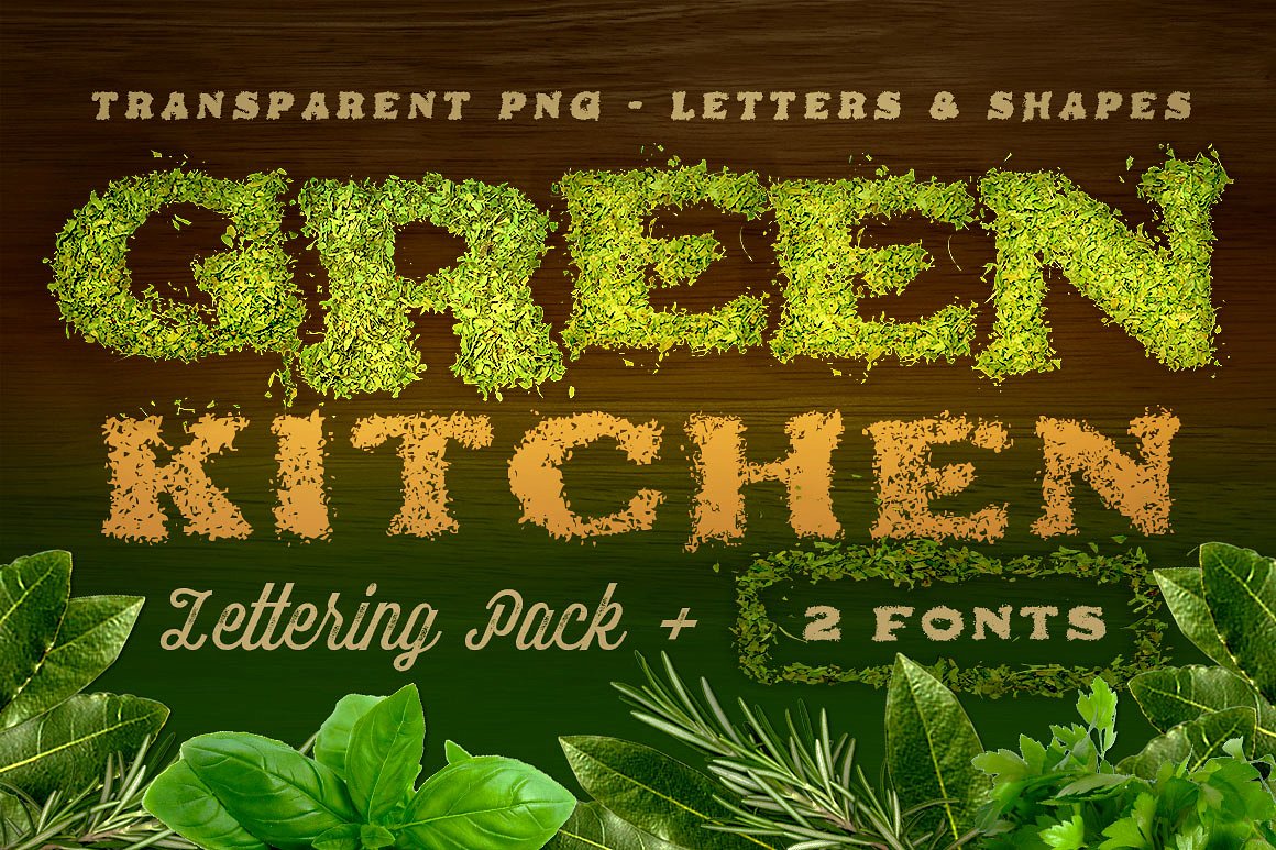 绿色英文封面Green Kitchen - Creative