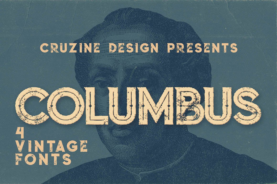 个性复古背景Columbus Typeface #83014