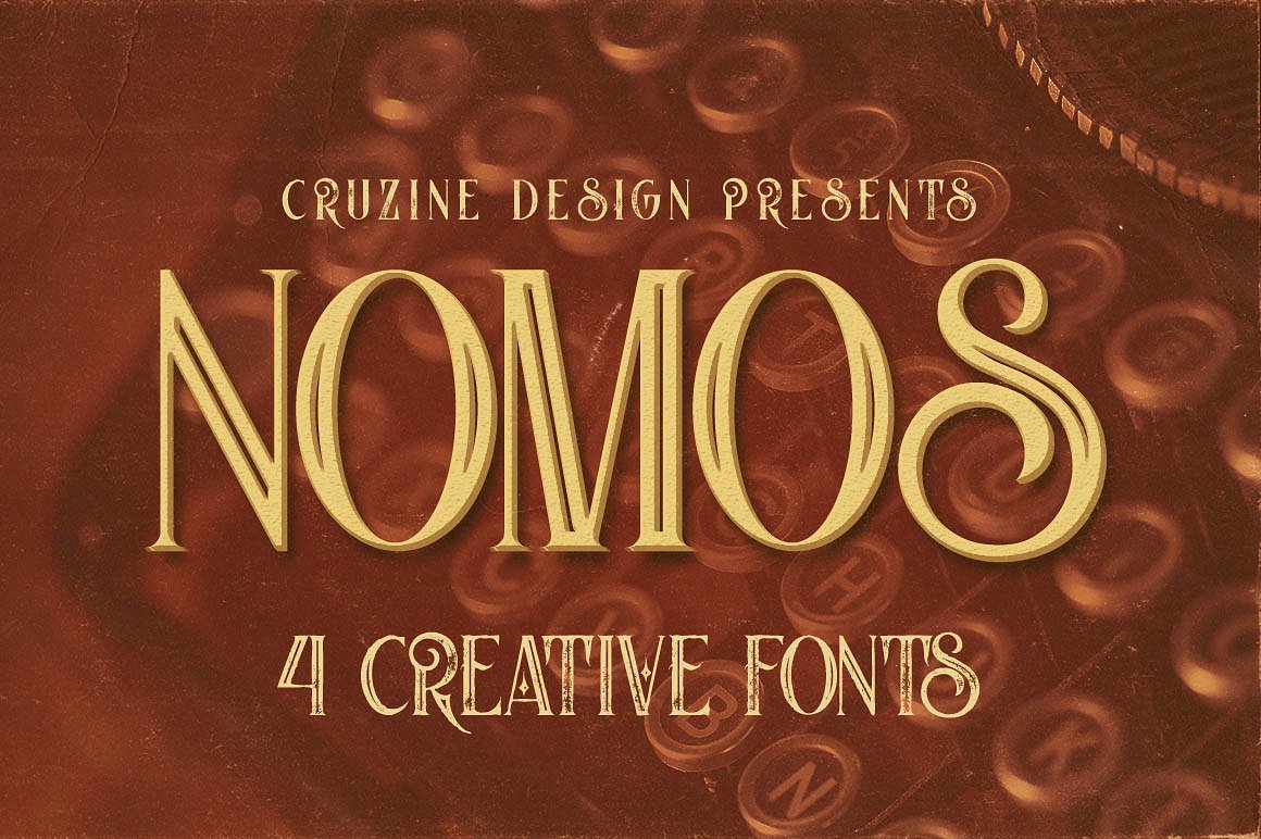 复古英文背景Nomos Typeface #1631899