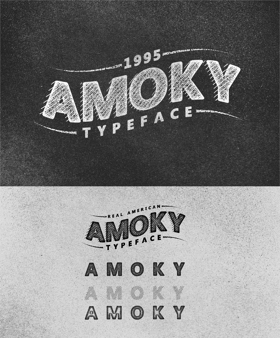 高级磨砂字母Amoky Typeface #701180