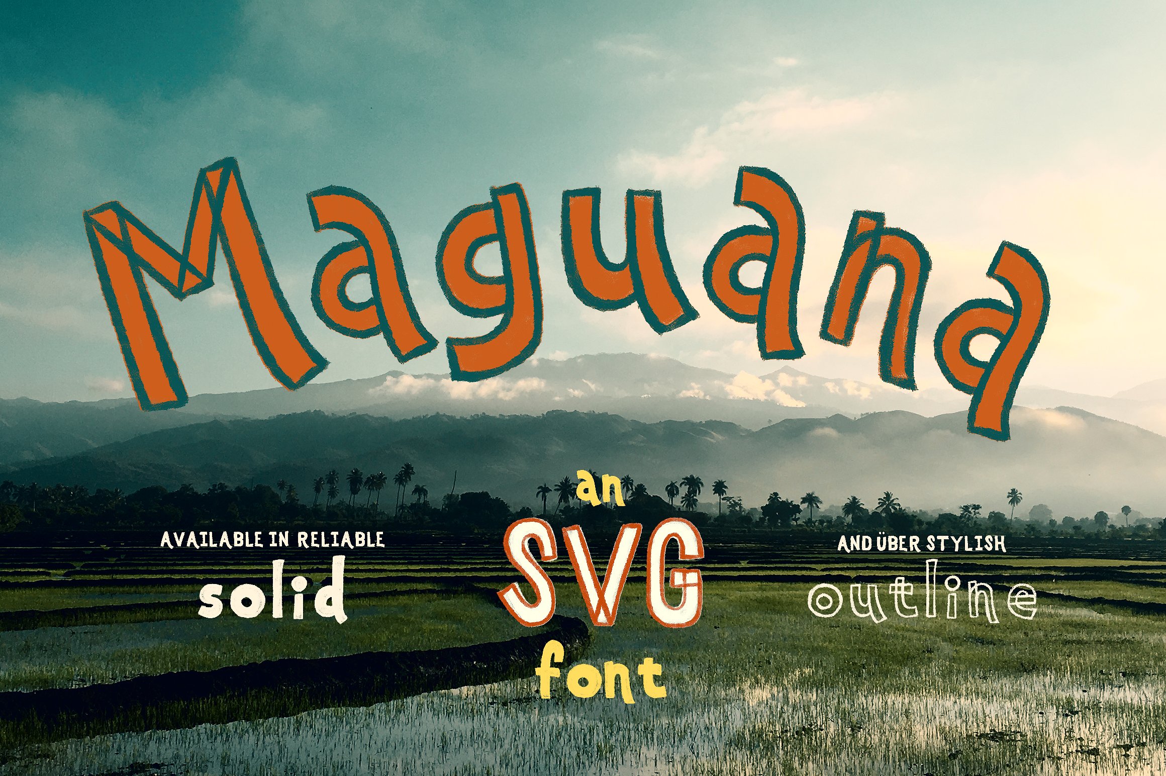 艺术字母背景Maguana ~ Hand-drawn SVG