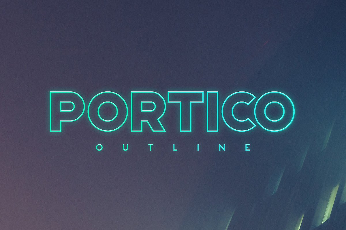 蓝色英文字体Portico Outline #2564057