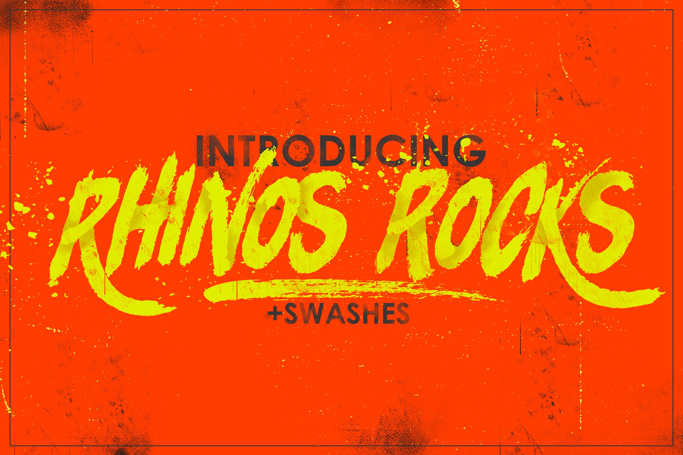 橘色英文字体Rhinos Rocks Swashes #1