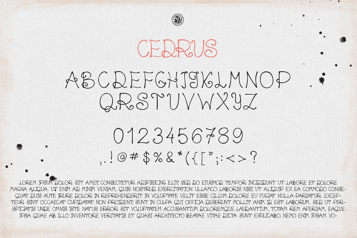 白色手写字体Cedrus Font #1525833