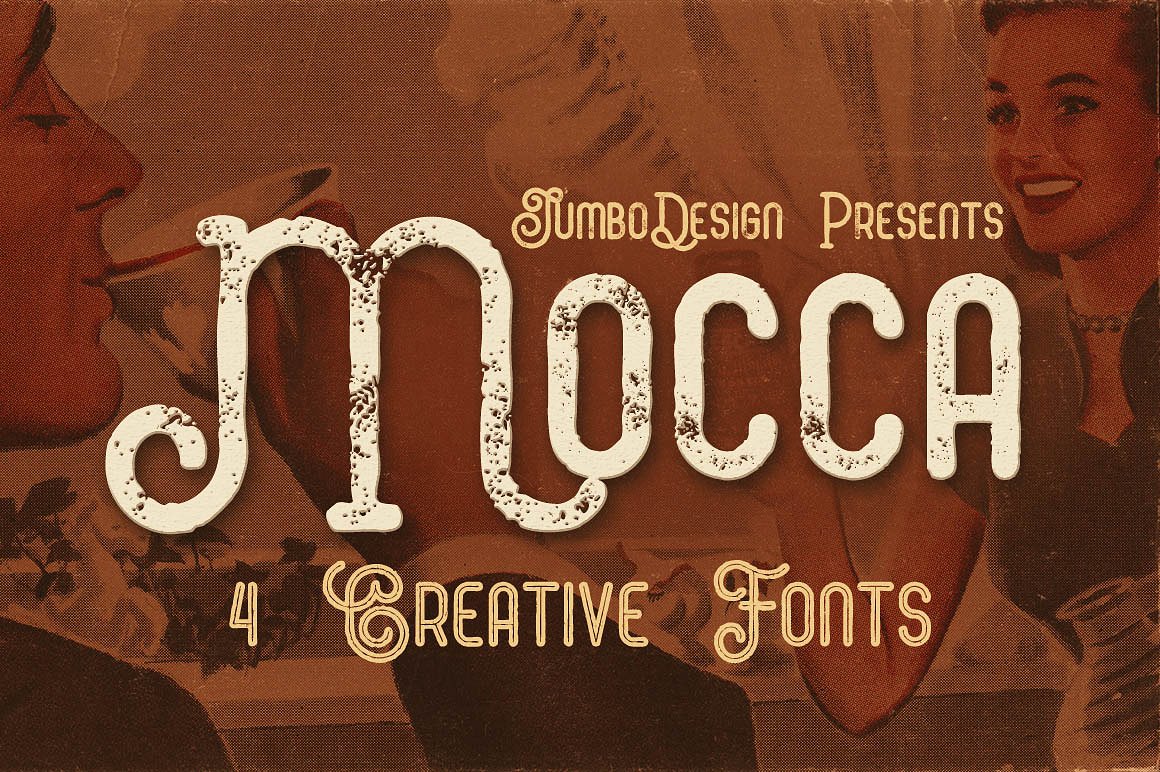 Mocca-4种复古风格字体Mocca - 4 Vintag