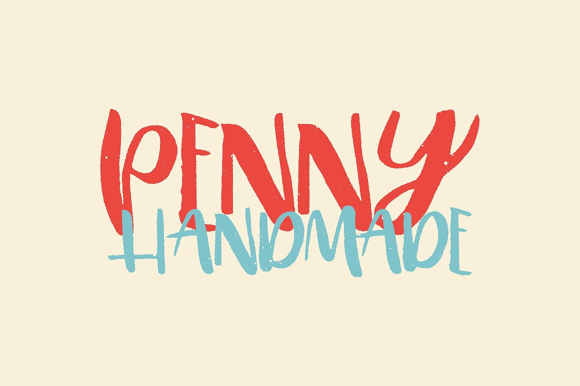 竹篙 - 手工制作的字体Penny — Handmade F
