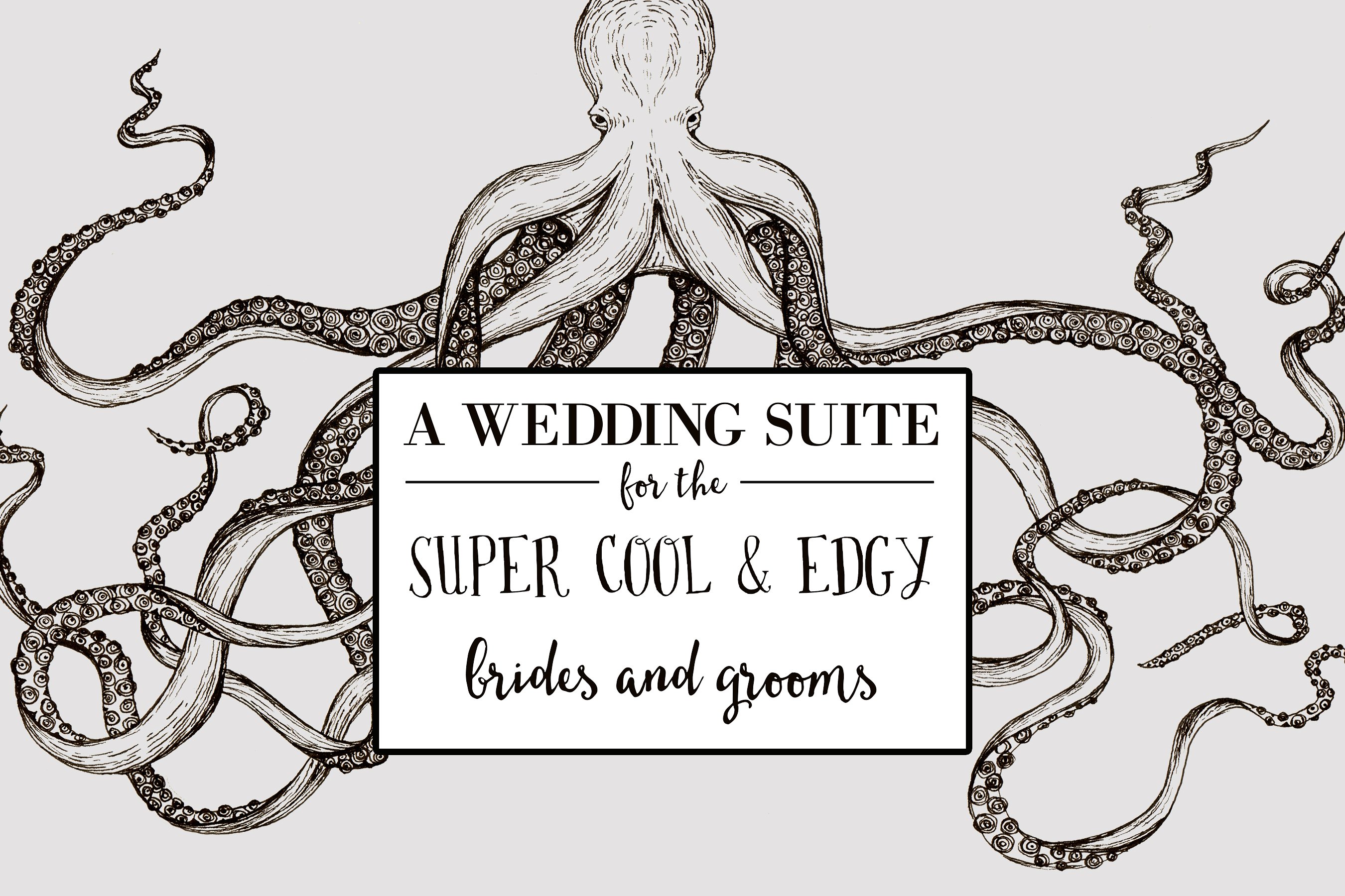 清新封面Octopus Wedding Invitation