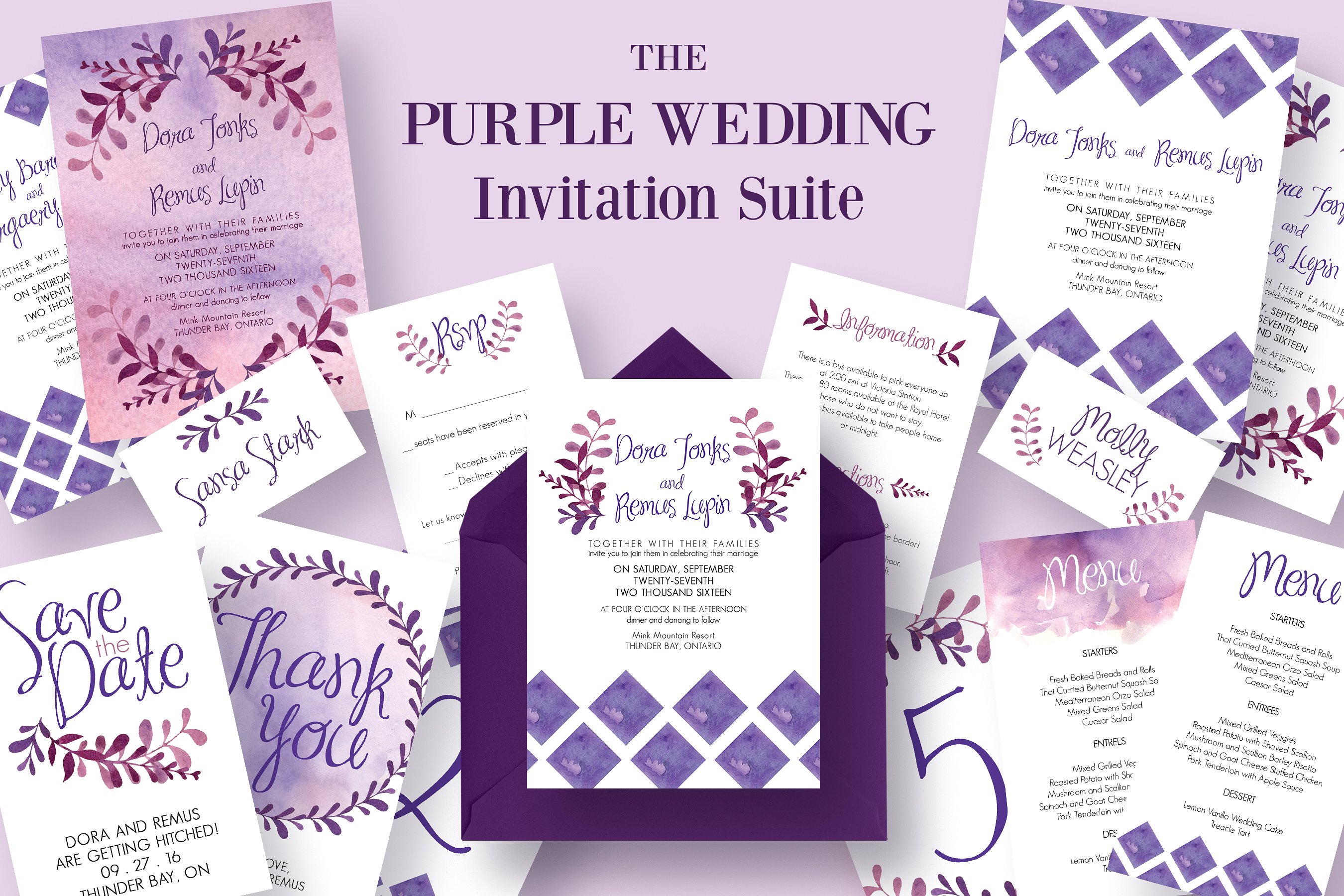 婚礼邀请函The Purple Wedding Invita