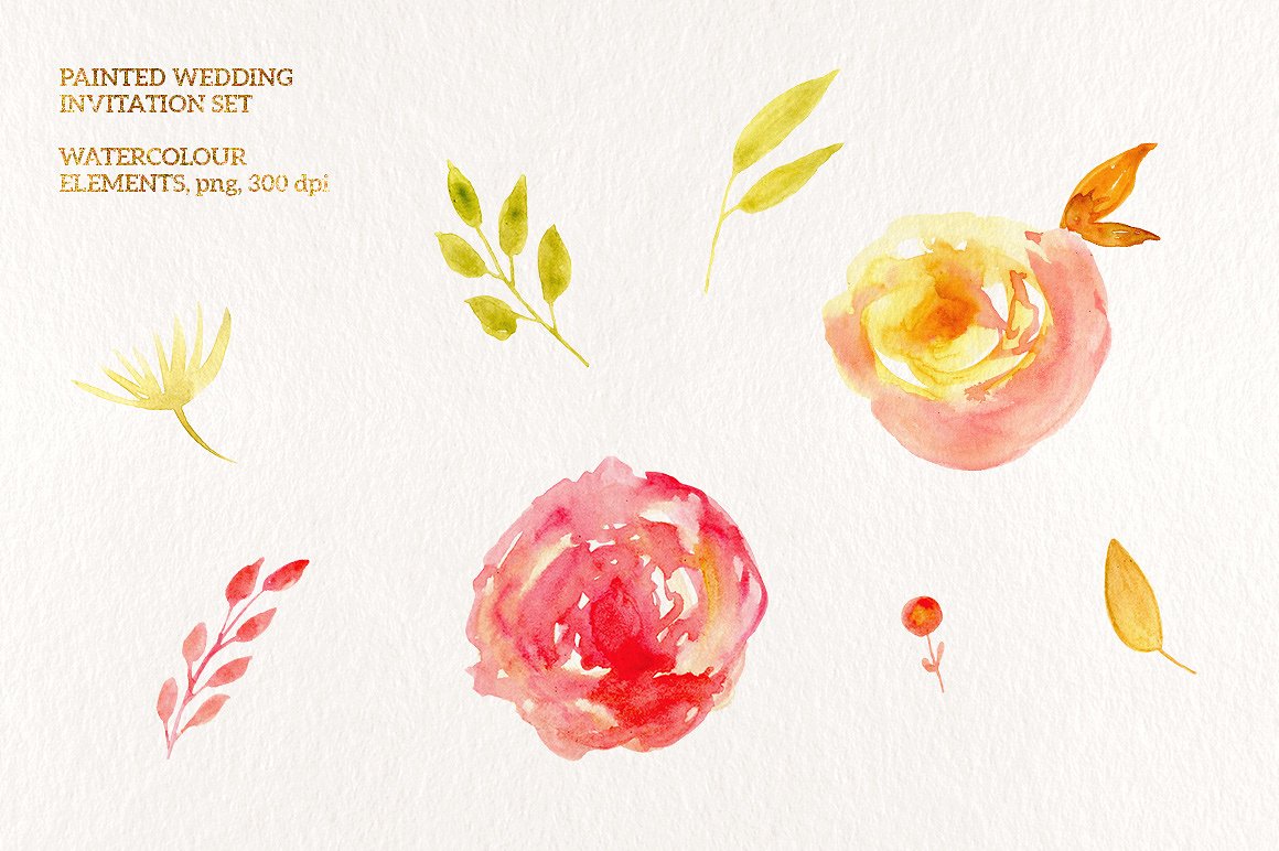 花卉封面Painted Wedding Invitation