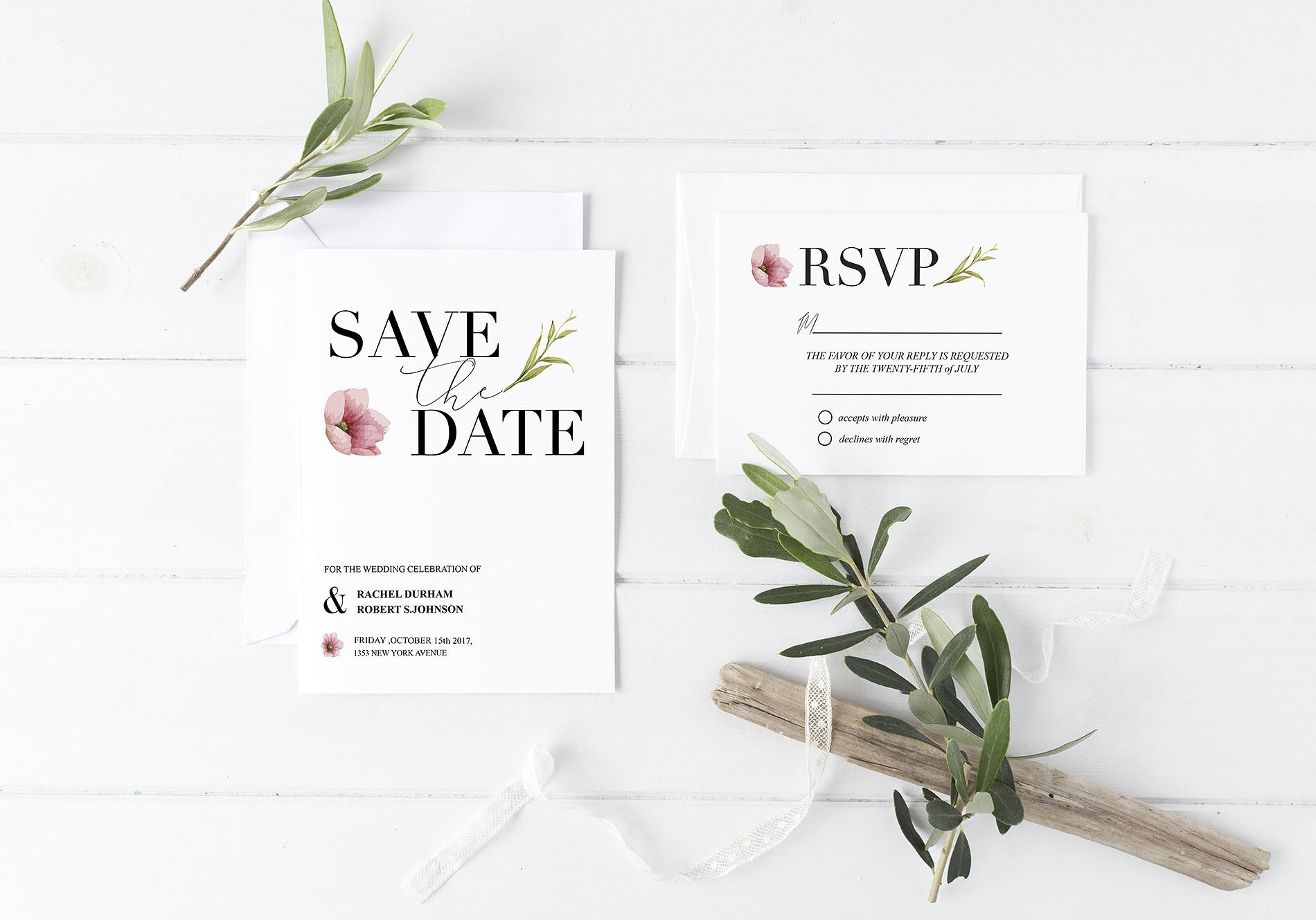 简约风Chic save the date -amp; RS