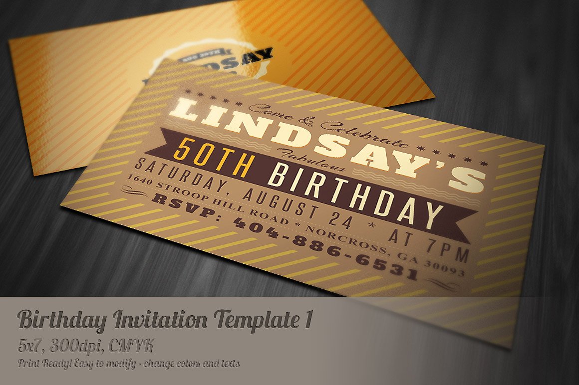 复古生日邀请Retro Birthday Invitatio