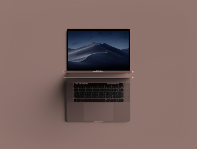现代时尚苹果笔记本电脑MacBook Pro贴图样机模型Mo