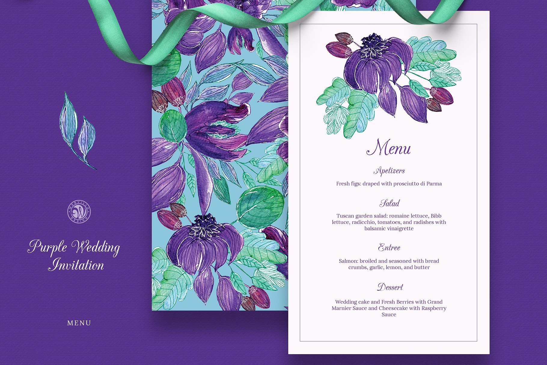 紫色婚礼邀请集Purple Wedding Invitati